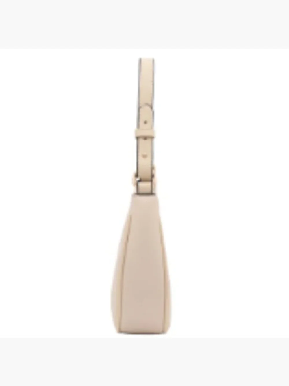 Small Crescent Shoulder Bag Underarm Purse Faux Leather Zipper